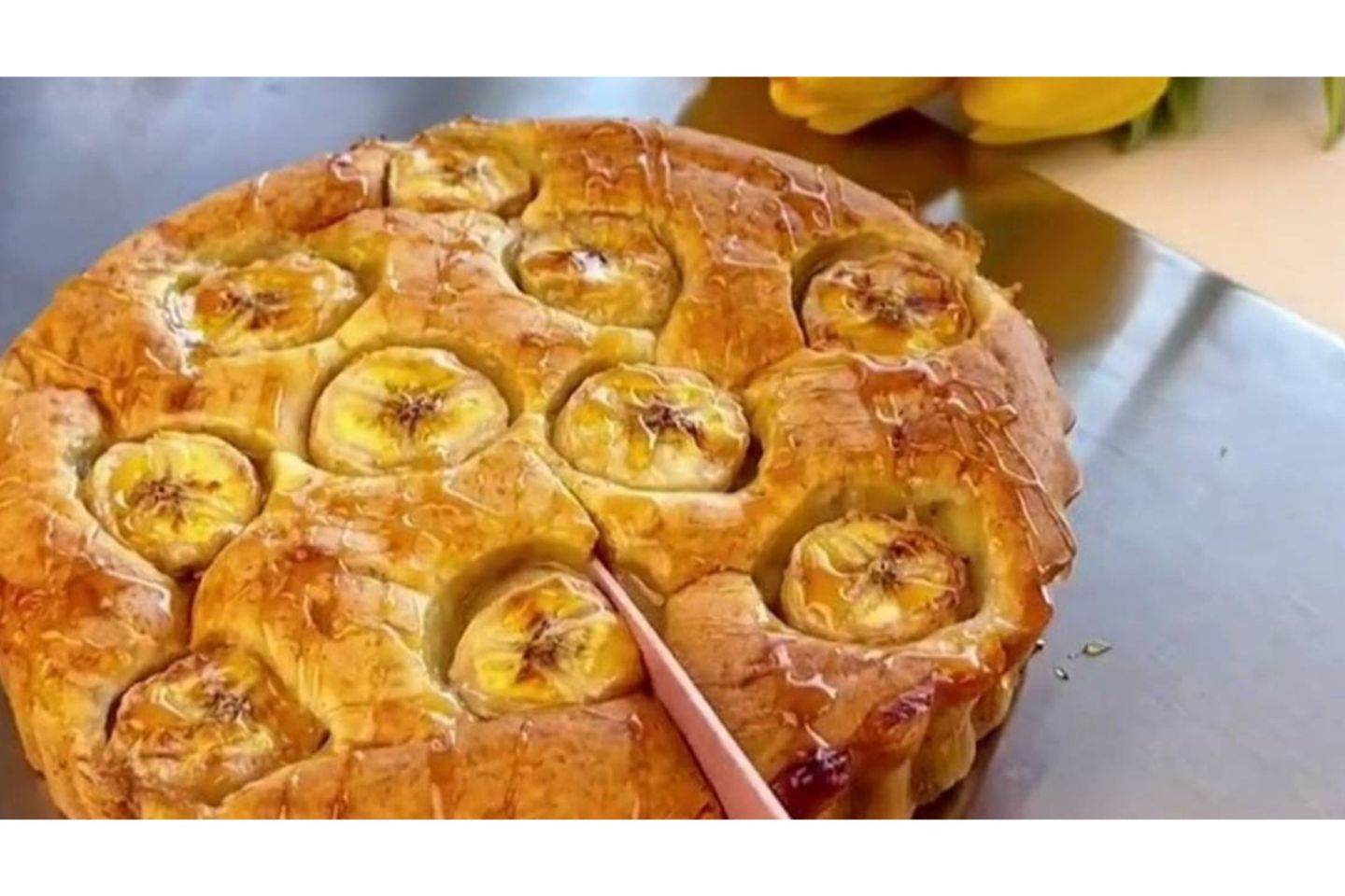 فطيرة موز بالبيض