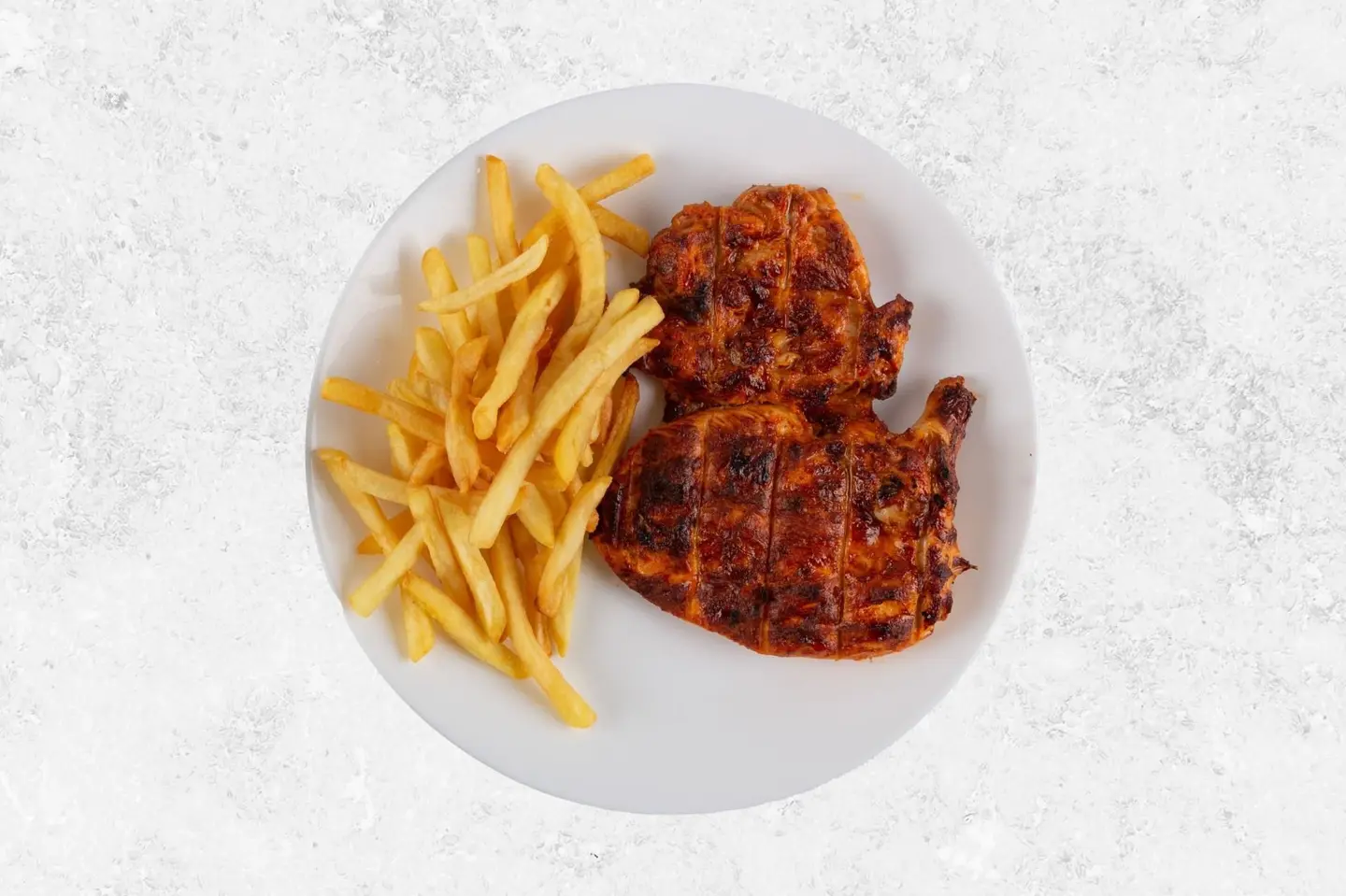 ربع دجاج مقلي مع الرز