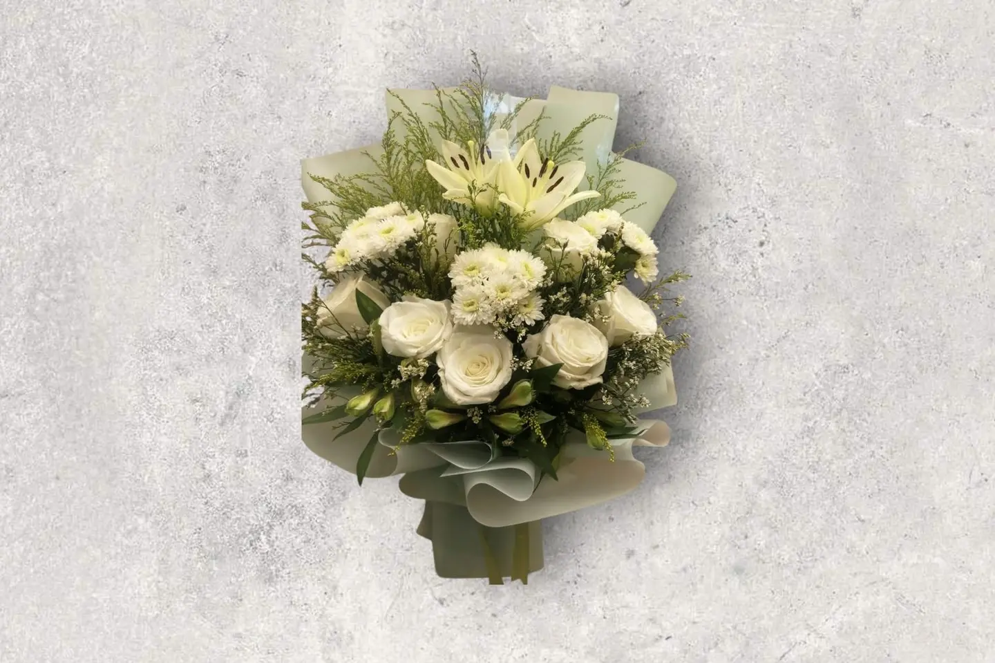 A Bouquet Of Natural White Roses