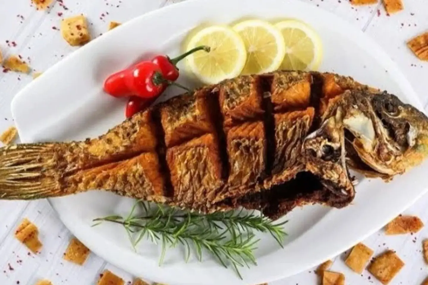 سمك هامور مقلي سادة