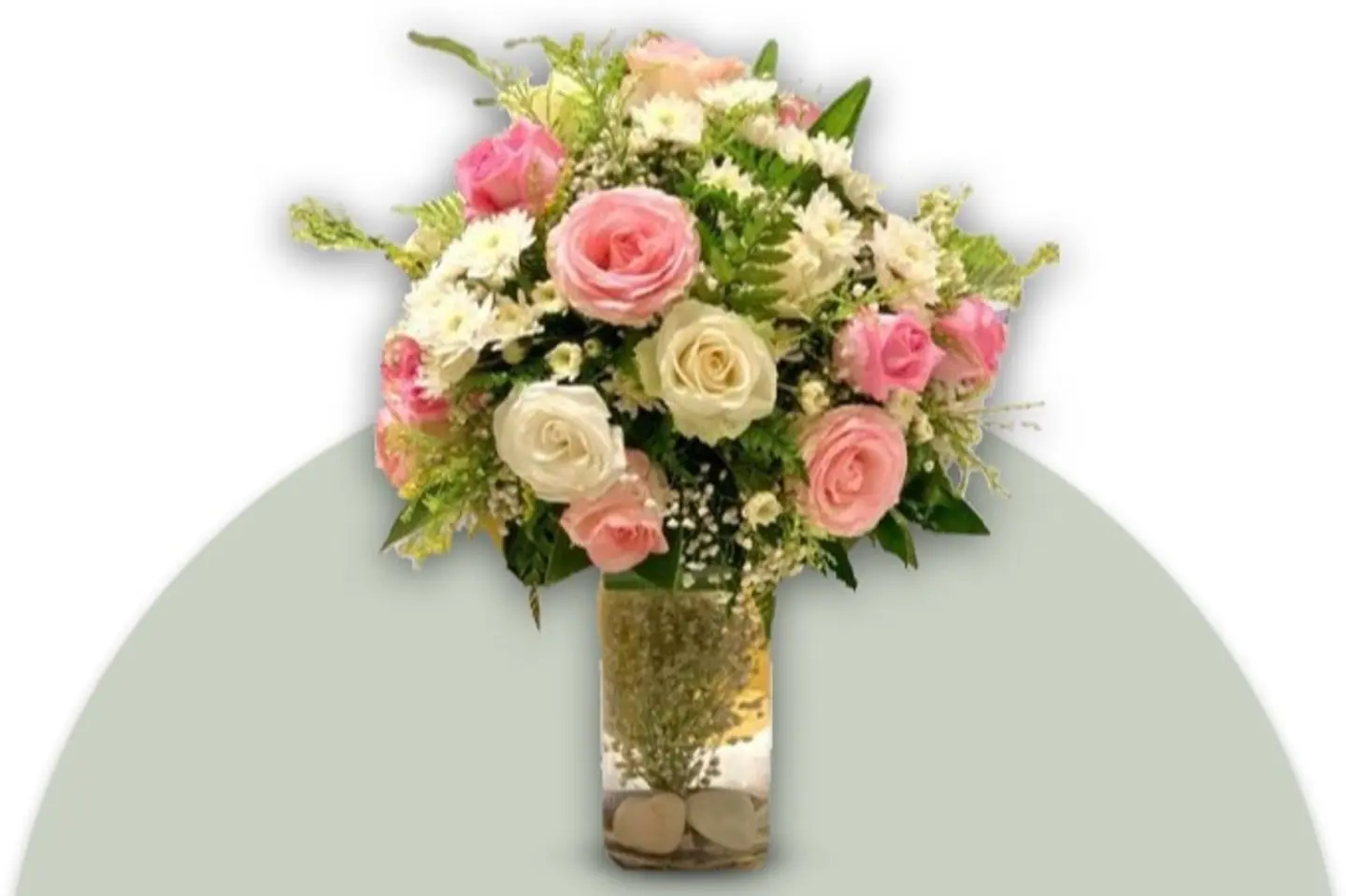 Classic Pink Flowers Vase