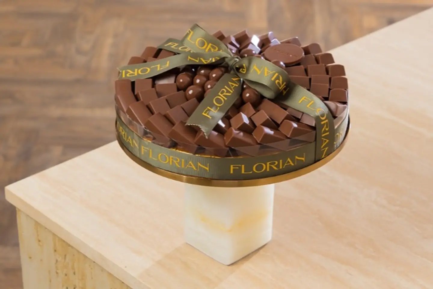 Chocolate Tray With Marble Base