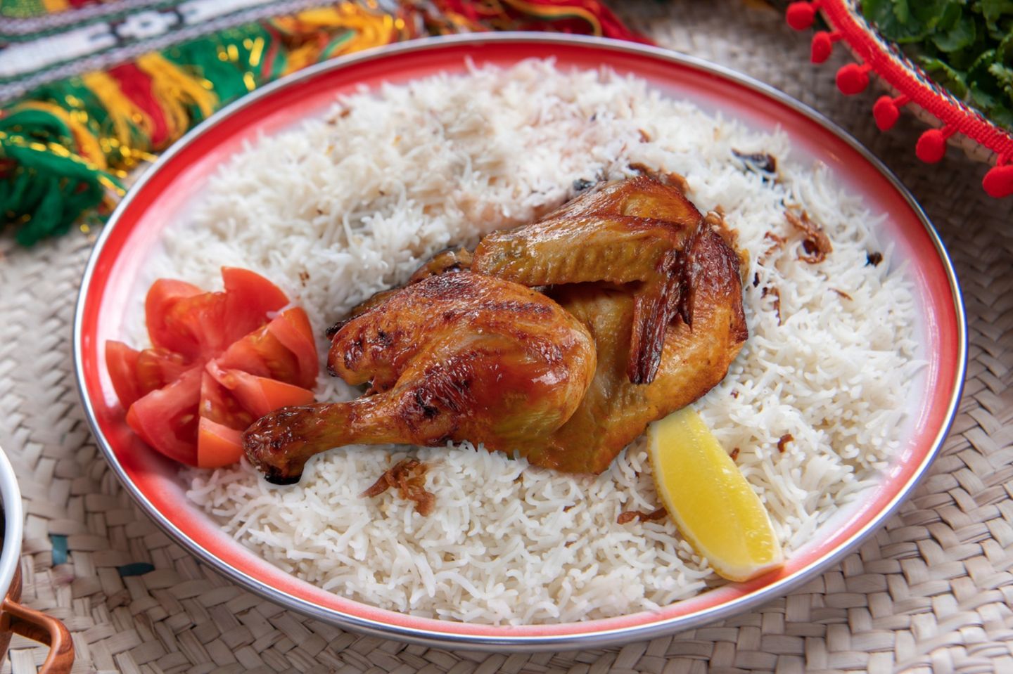 نص دجاج شواية ارز بشاور