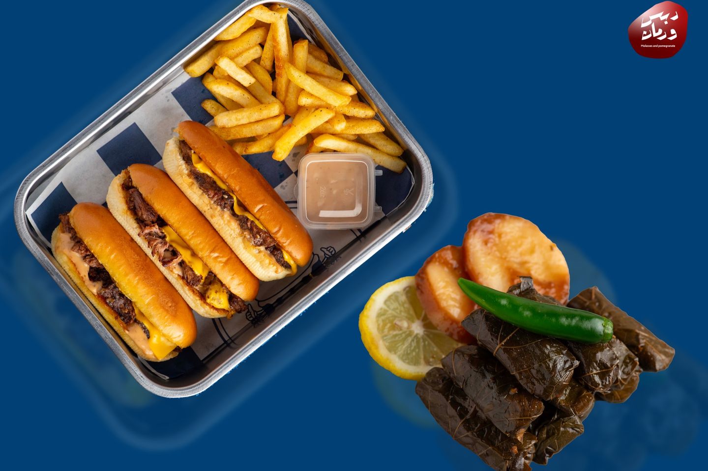 Mix Grape Leaves And Brisket Sandwich