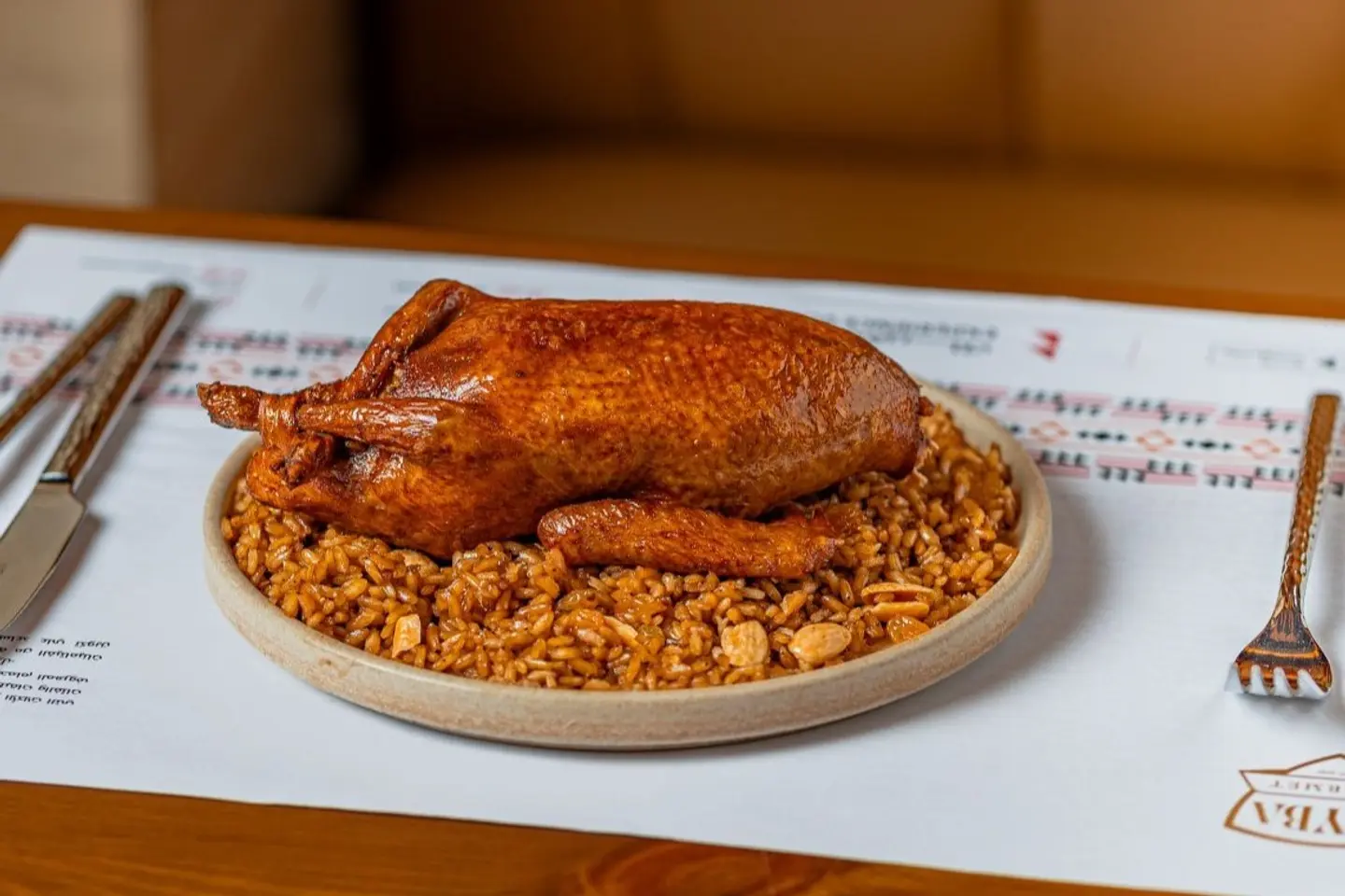 Pigeon Stuffed Freekeh For One Person