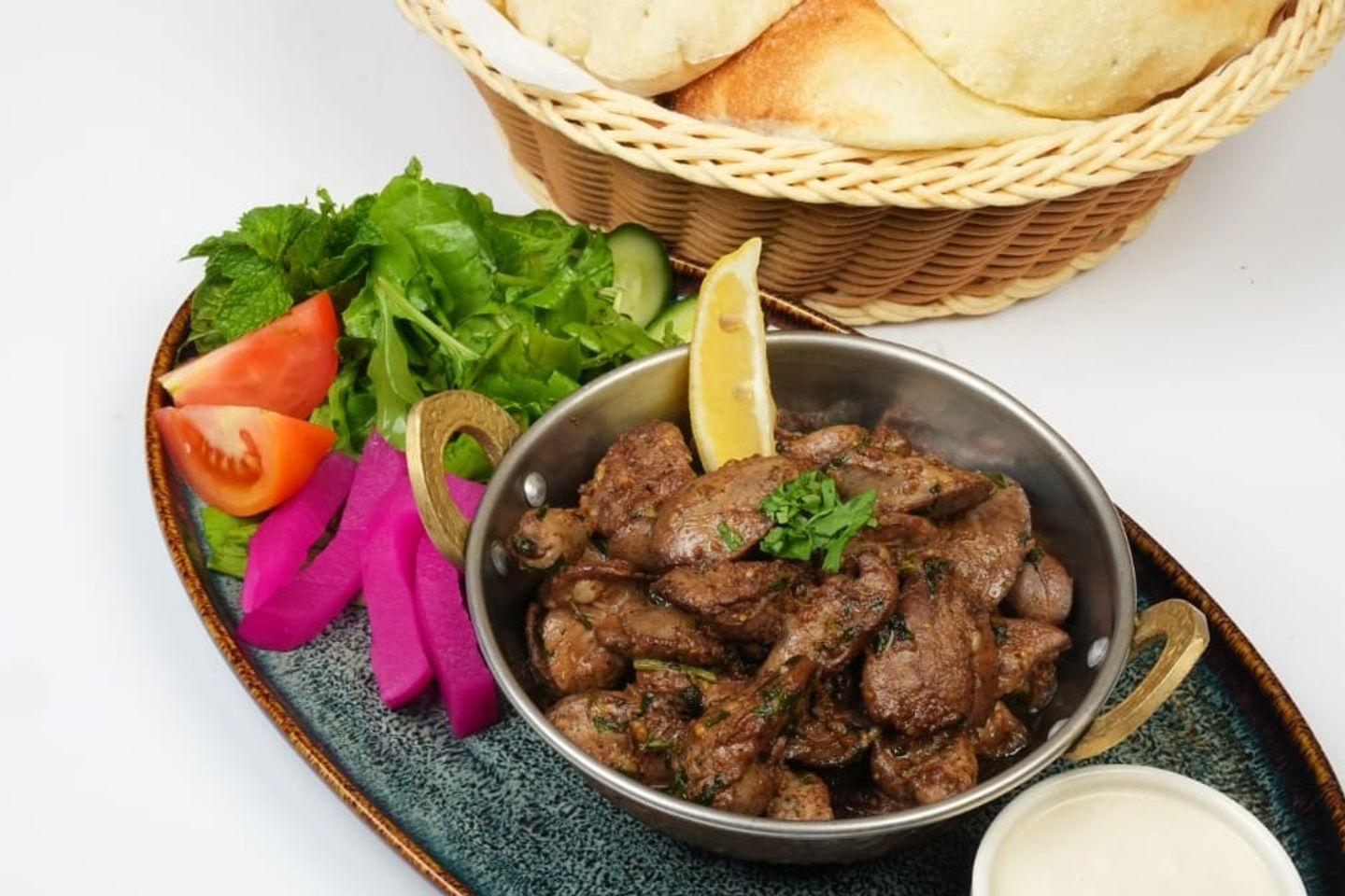 صحن كبده دجاج بدبس الرمان