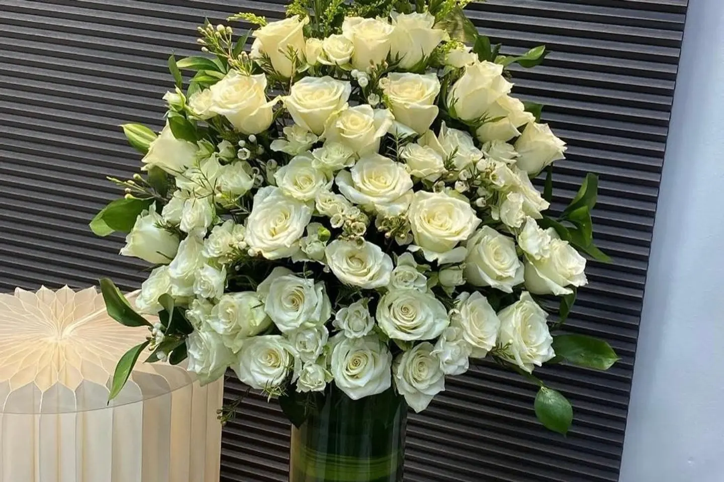 White Rose Vase
