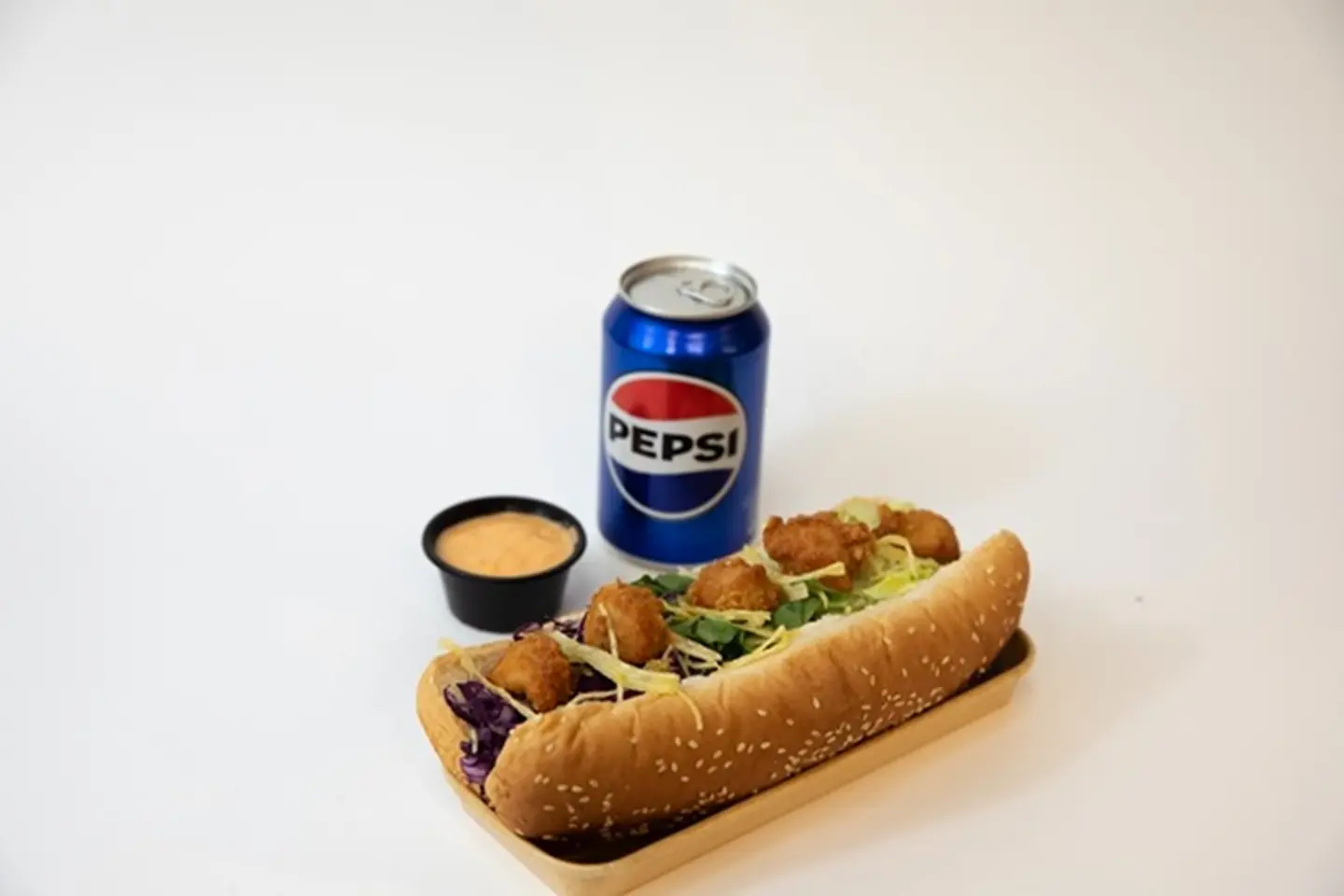 Crunchy Chicken Sandwich With Pepsi
