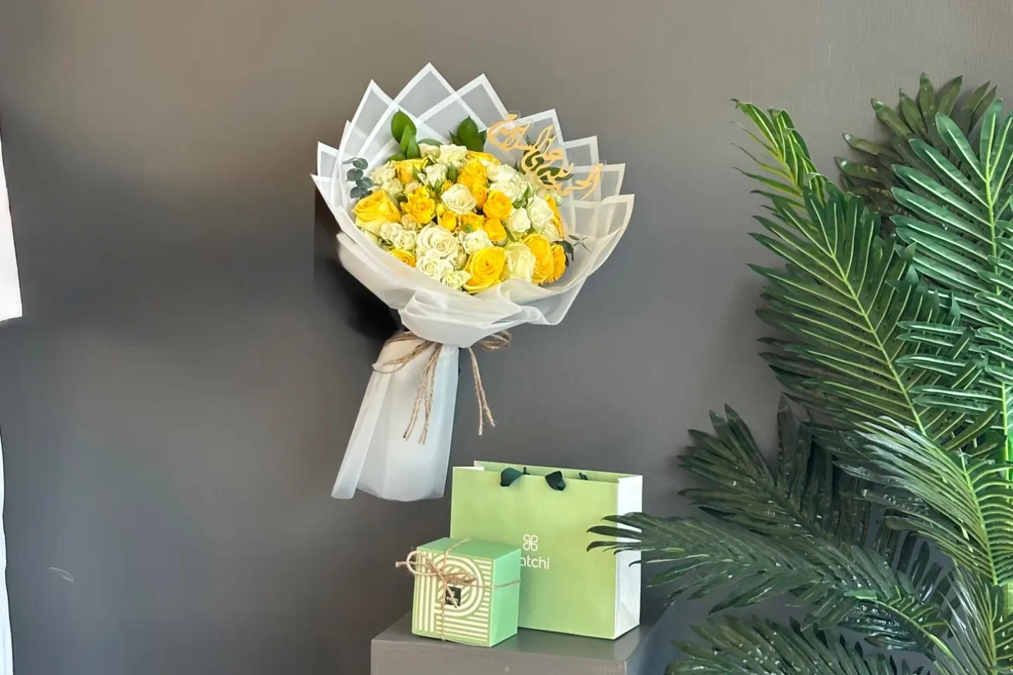 Safety Package Bouquet And Chocolate