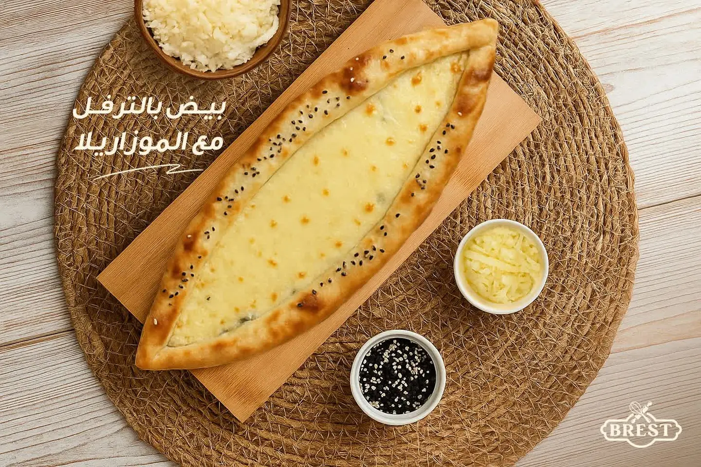 بيض بالترفل مع الموزاريلا