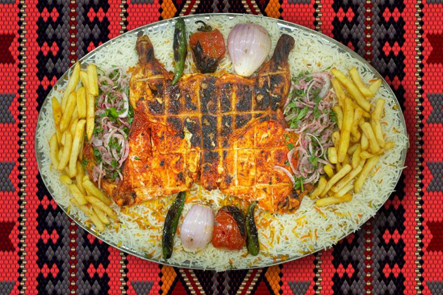 دجاج فروج مع أرز عنبر