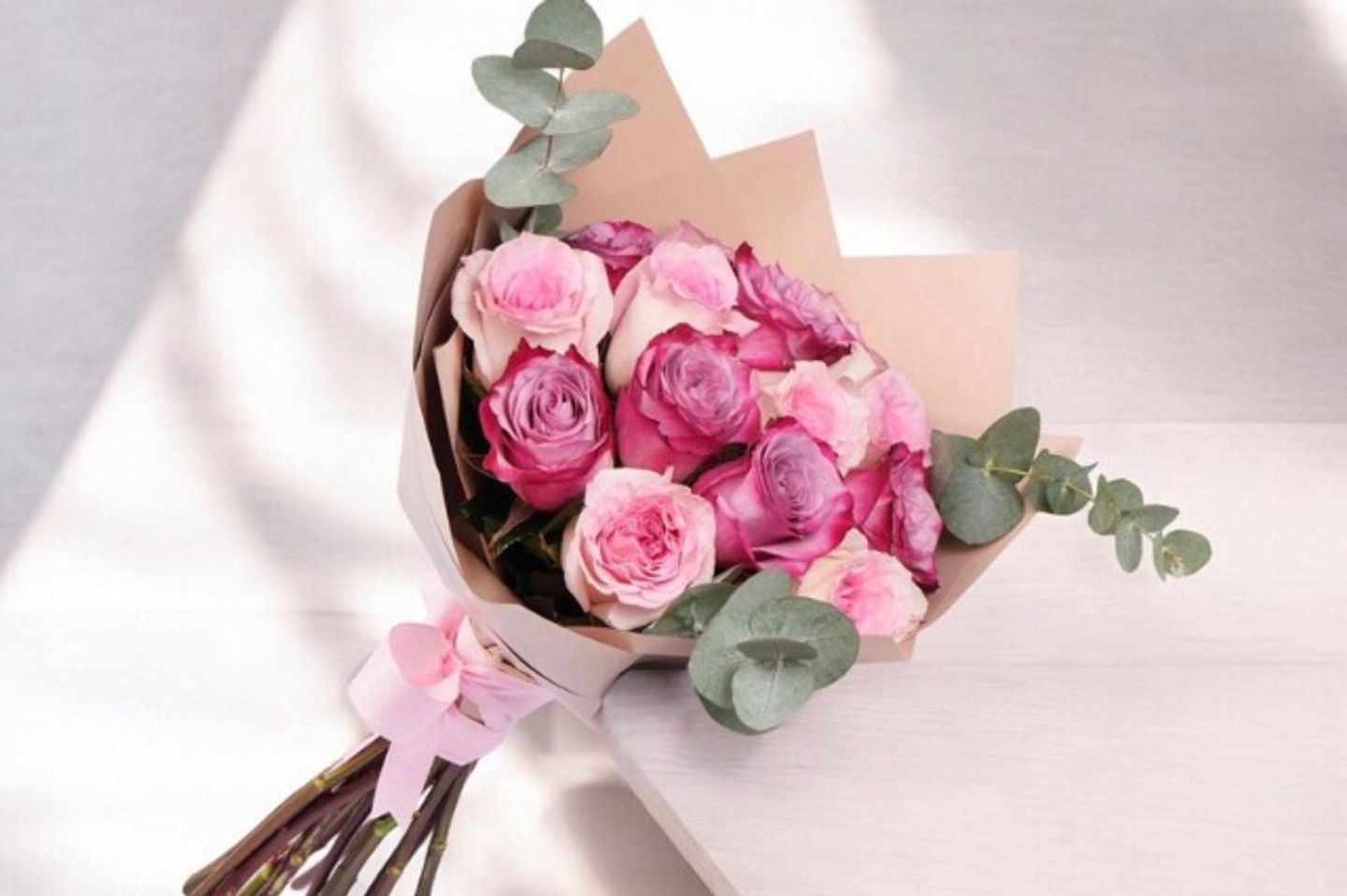 Bouquet Of Mauve And Pink Roses