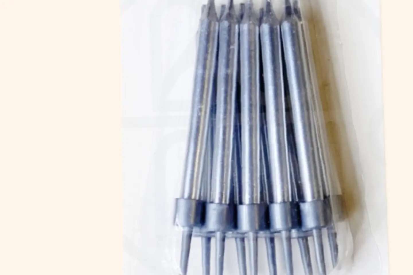 Straight Silver Candles   Piece