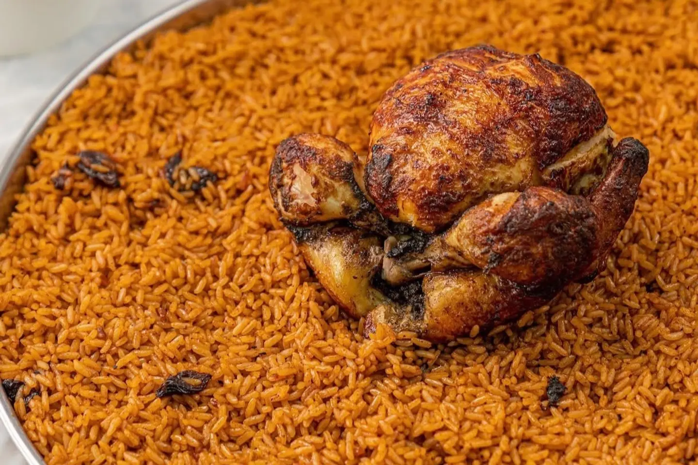 حبة دجاجة مع الأرز الأمريكي