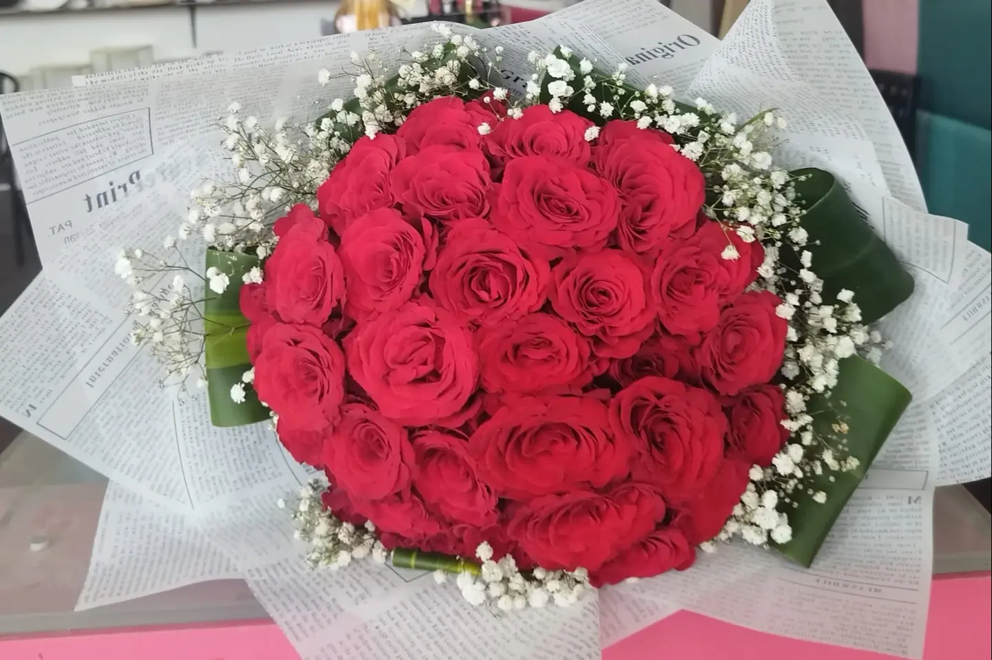 بوكيه احمر دائري