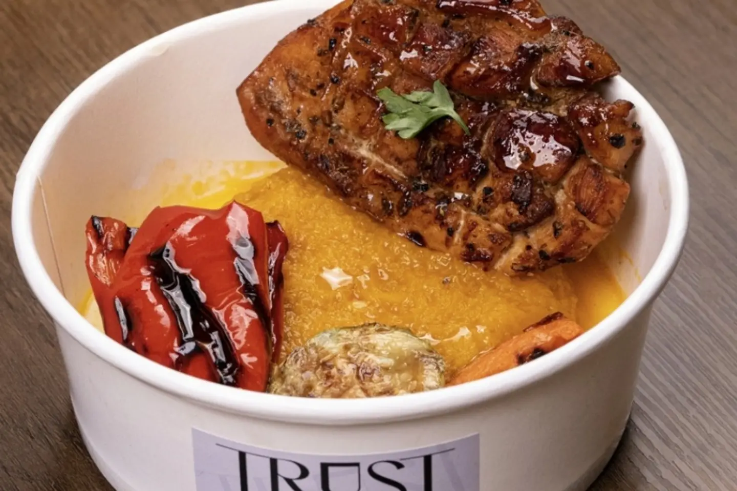 Grilled Chicken With Mashed Pumpkin