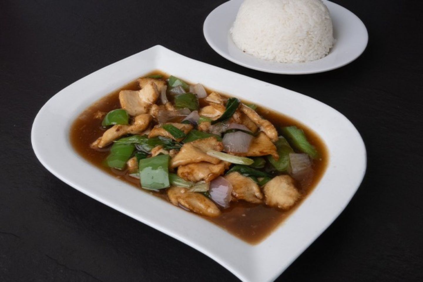 Chicken Green Paper On Rice