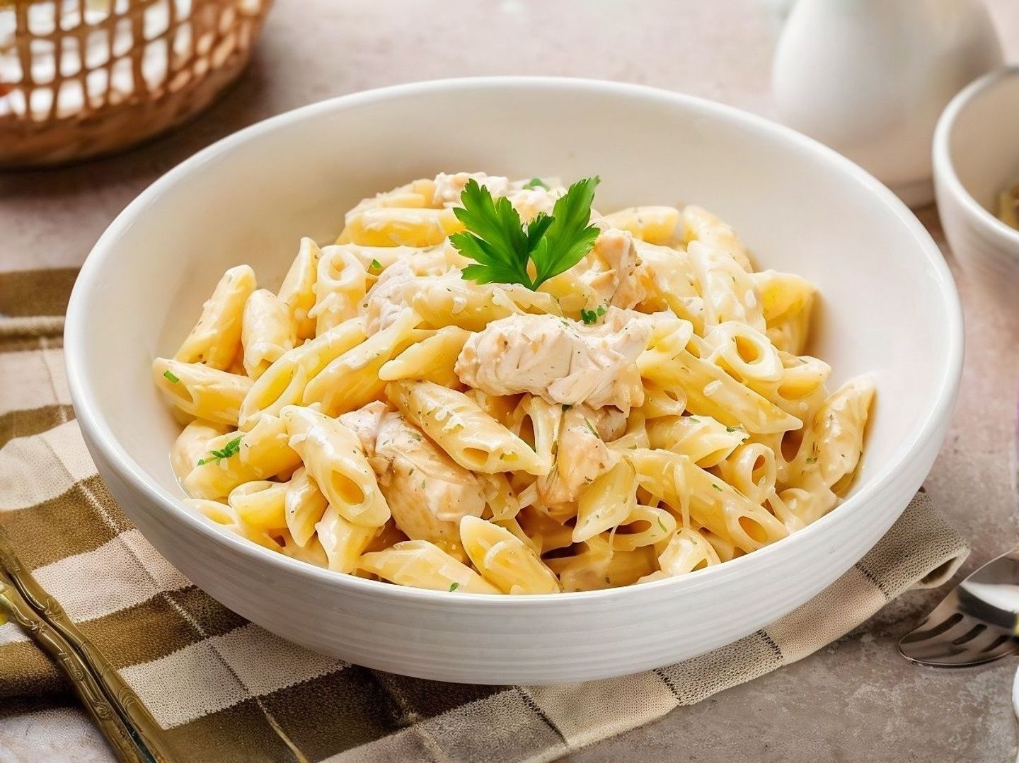 Penne Alfredo With Chicken
