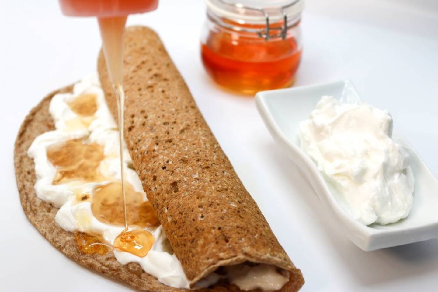 Saj Bread With Kashkaval And Labneh With Honey