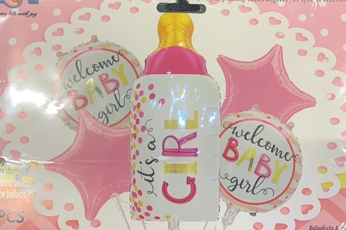 5 Pieces Of Helium Balloons For Baby Girls