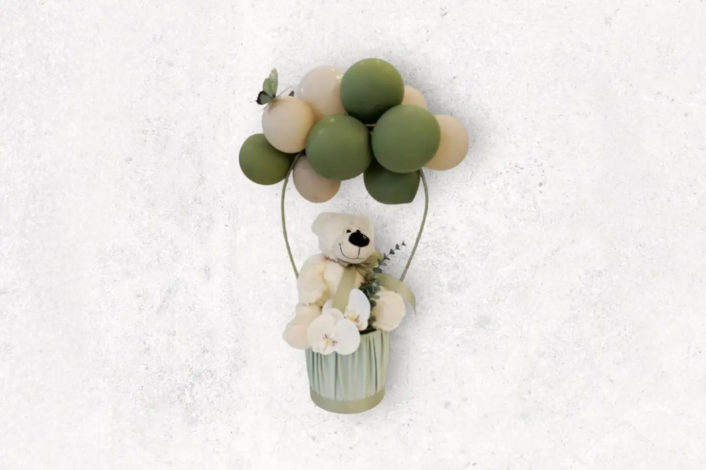 Teddy Bear With A Balloon Basket