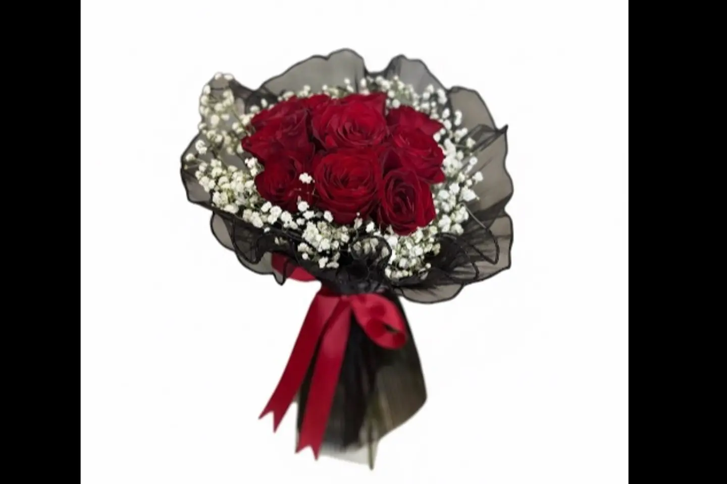 باقة تغليف اسود قماش