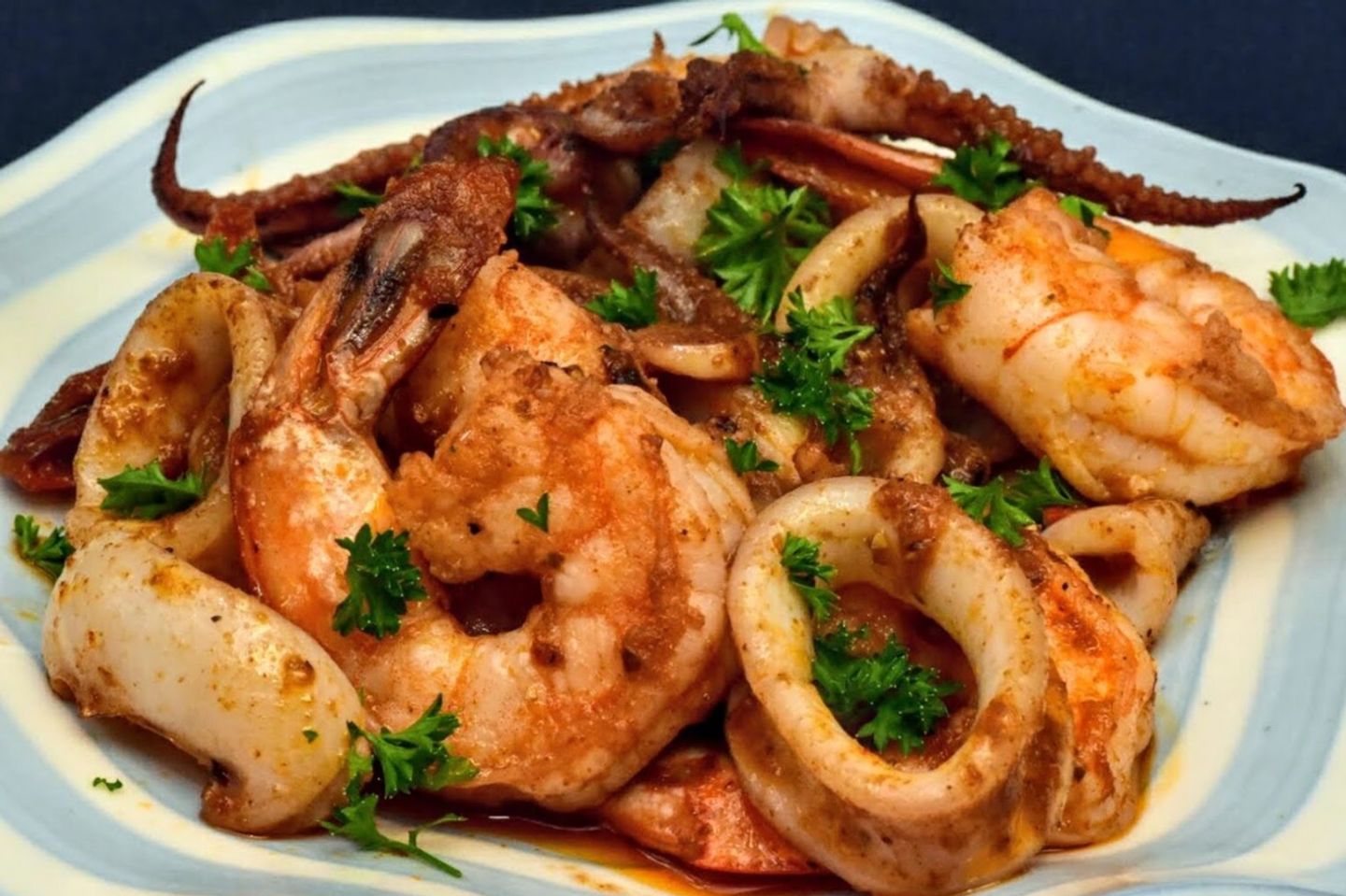 Shrimp And Squid Sweet And Sour