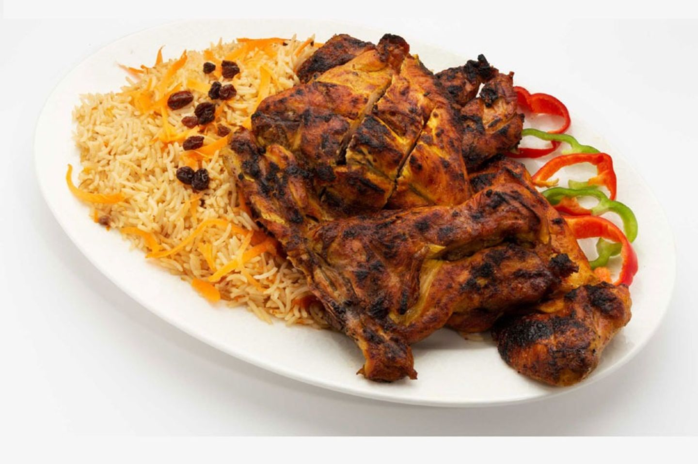 نصف حبة فحم مع الارز