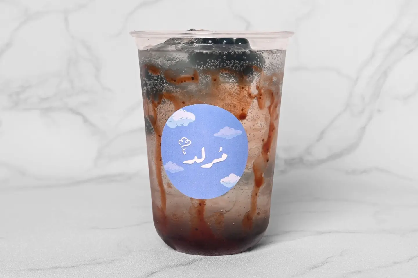 موهيتو بوبا توت أزرق مع فراولة