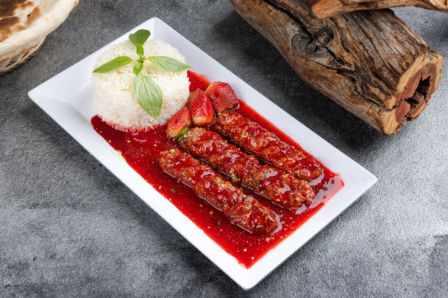 Meat Kebab With Cherries