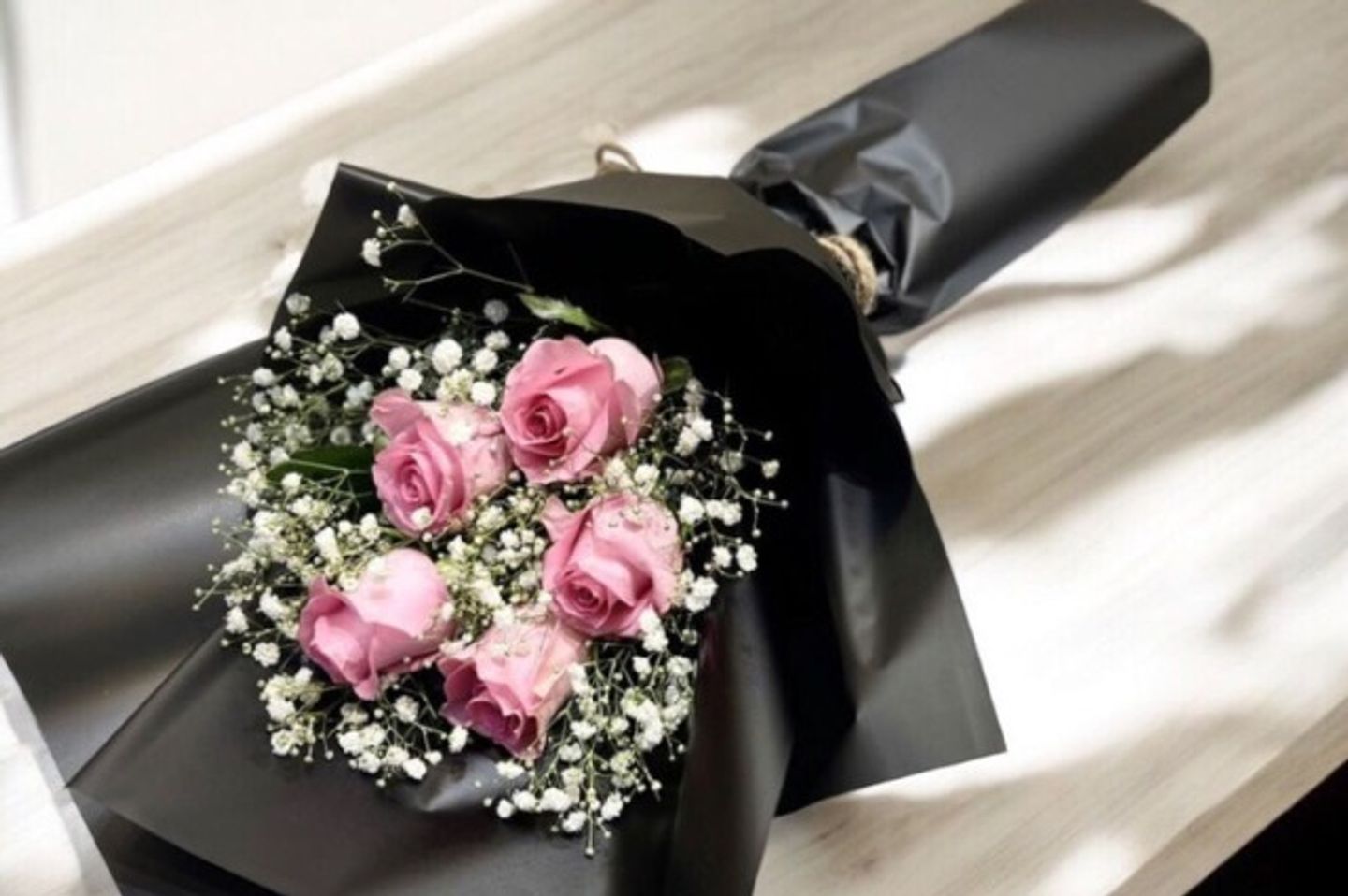 Pink Bouquet With Gypsophila