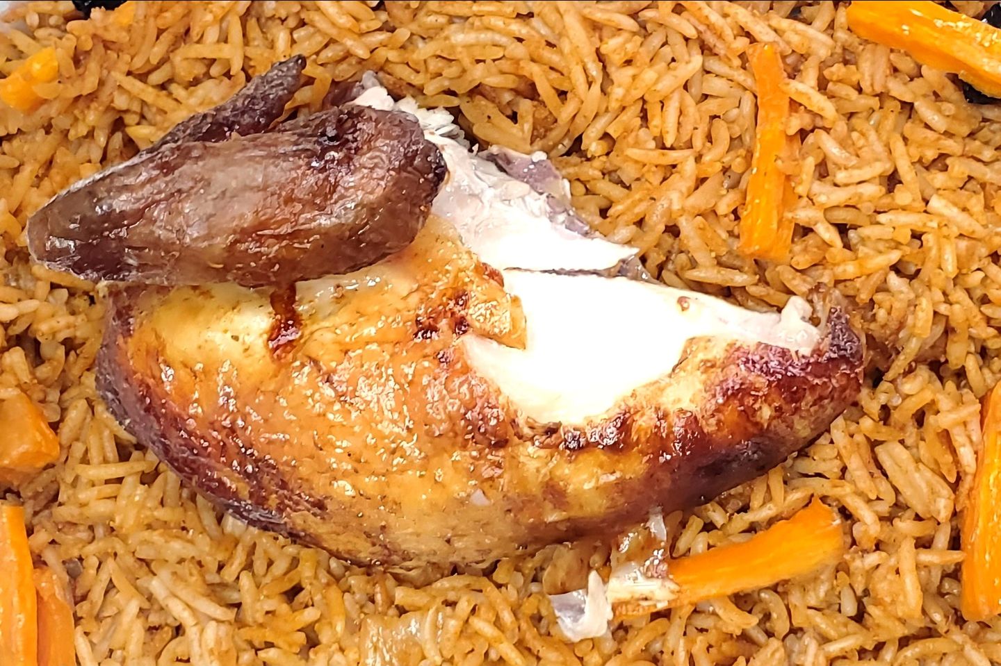 ربع حبه شواية مع أرز بخاري