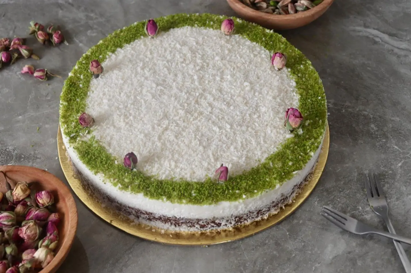 Basbousa With Custard