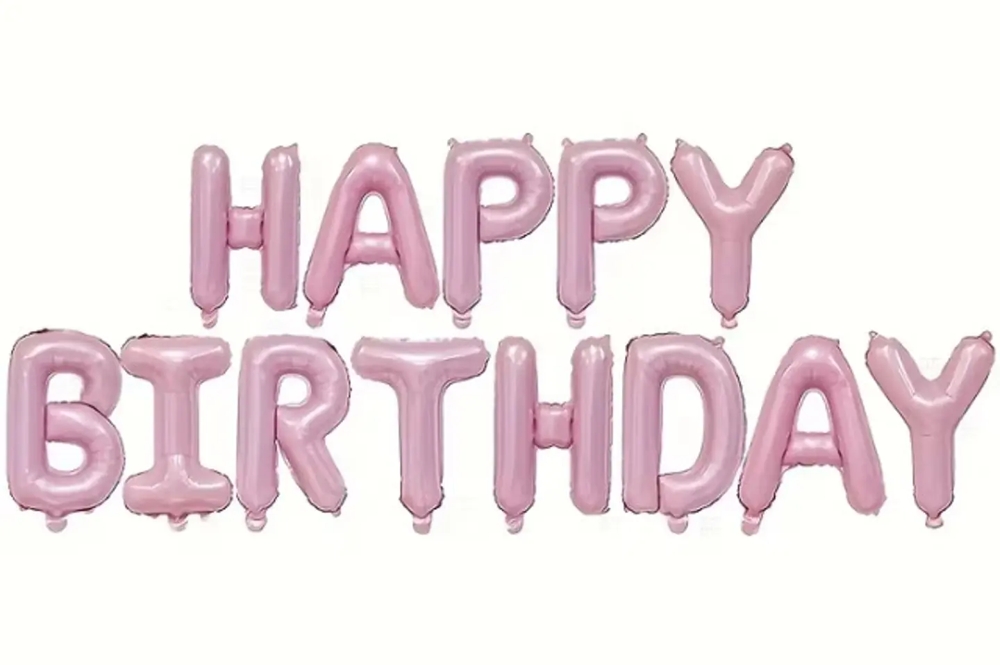 Happy Birthday Balloons Pearl Pink Wall Hanging