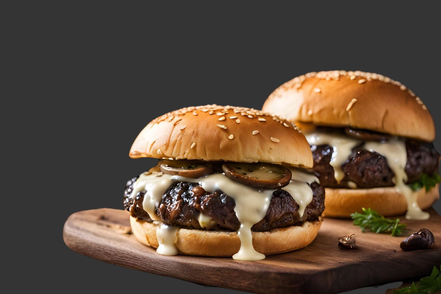 Swiss Mushroom Beef Burger
