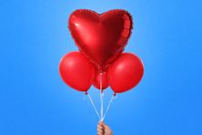 Three Heart Shaped Helium Balloon 0129