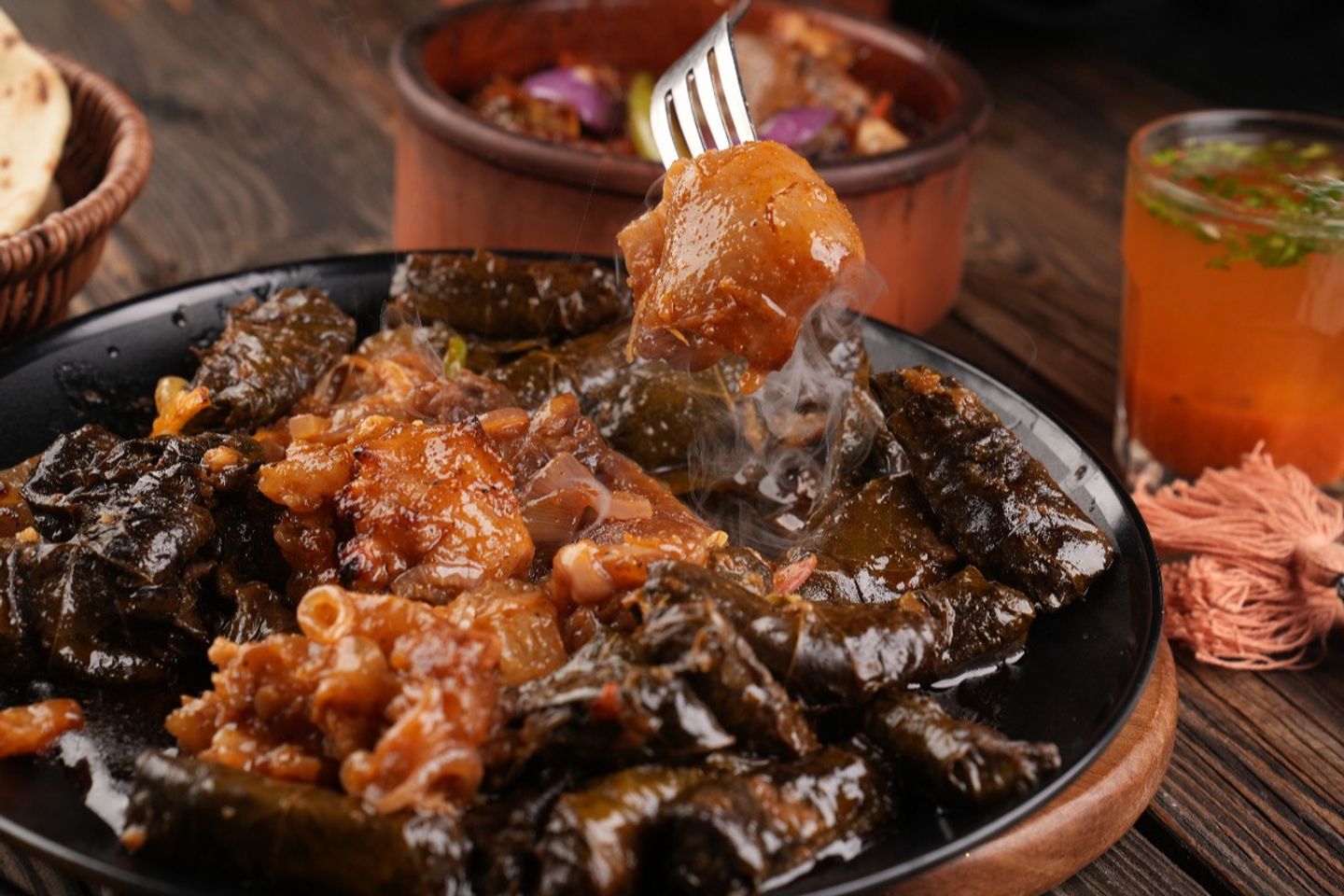 Trotters Tagine With Grape Leaves