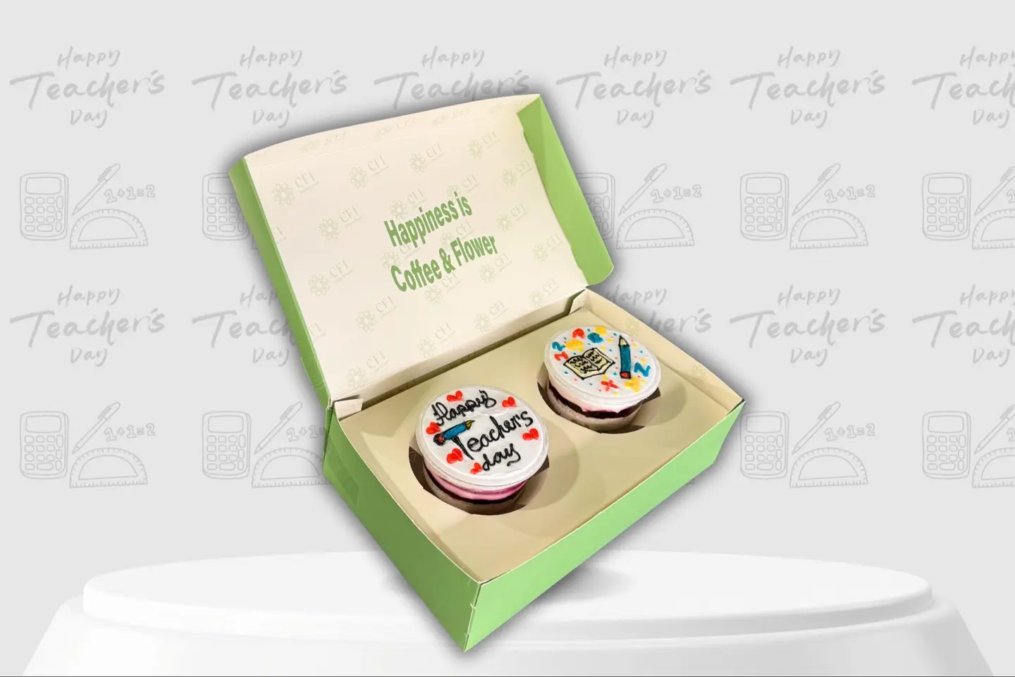 Teachers' Day Box   2 Cupcakes   Medium Size