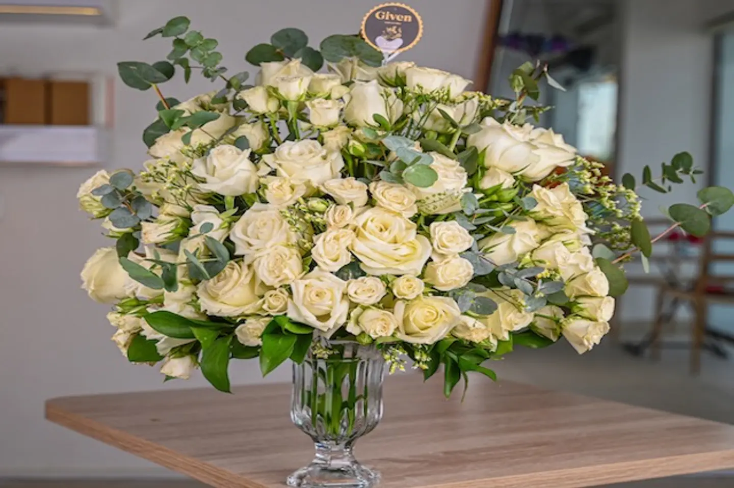 Given White Garden Vase