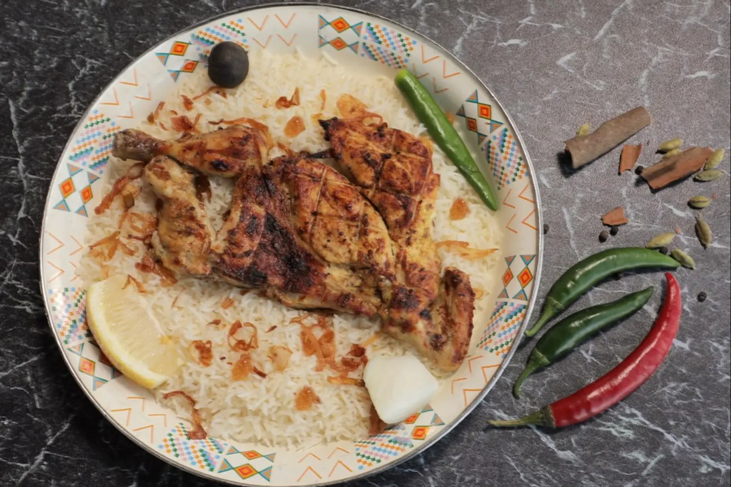 دجاج مظبي نصف حبة