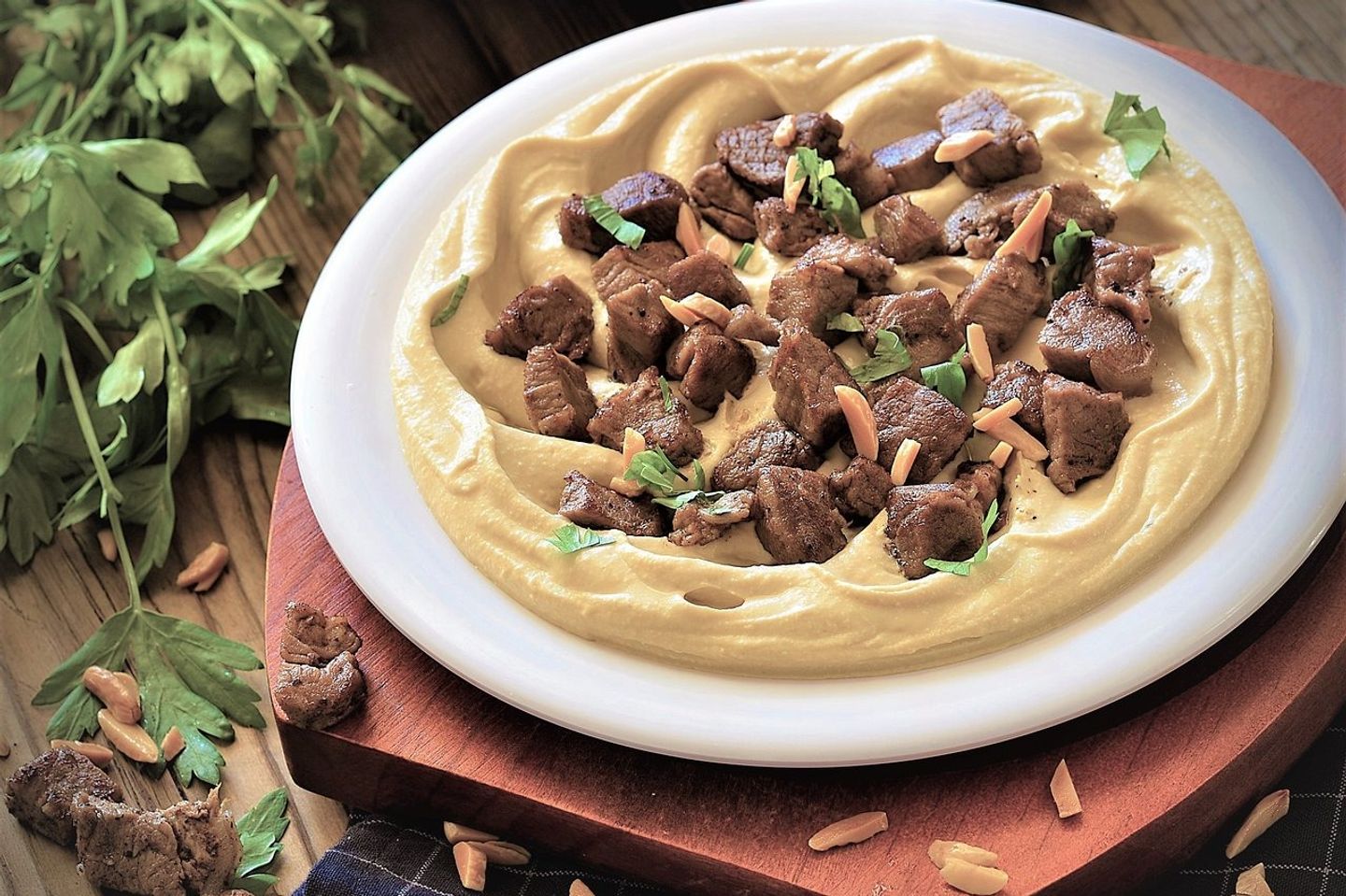 Sheep Liver With Hummus