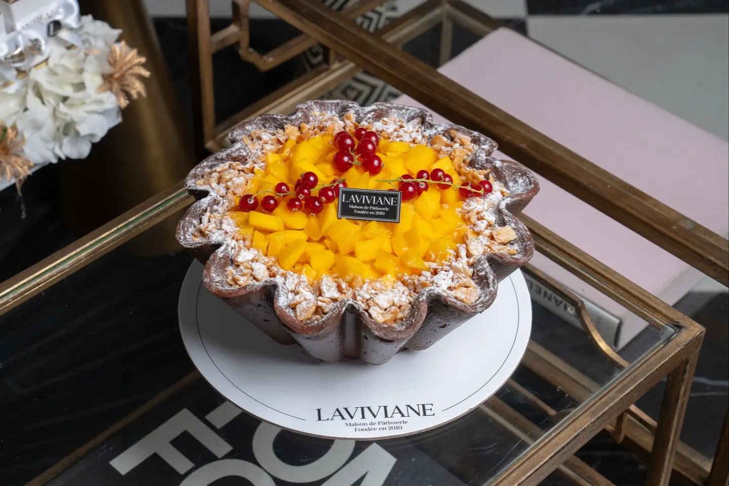 Mango Cream Brûlée Cake