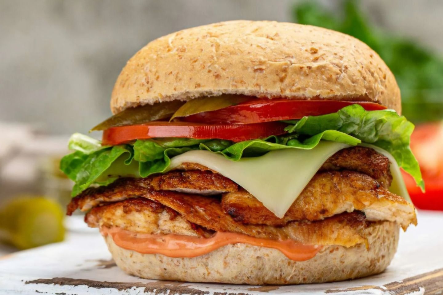 Grilled Chicken Burger - Grilled Chicken Burger Cheese