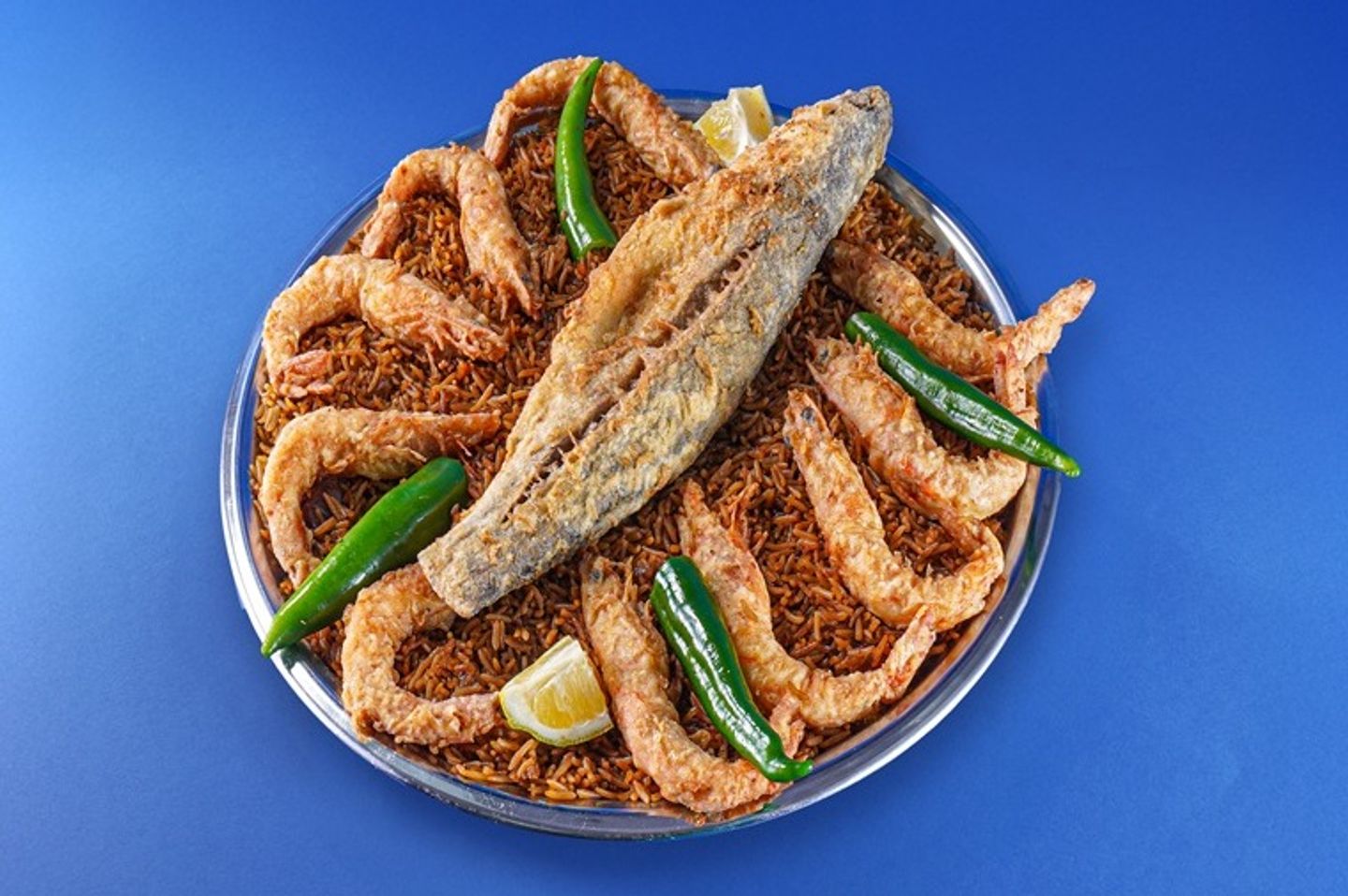 صينية بورى مقلى مع جمبرى