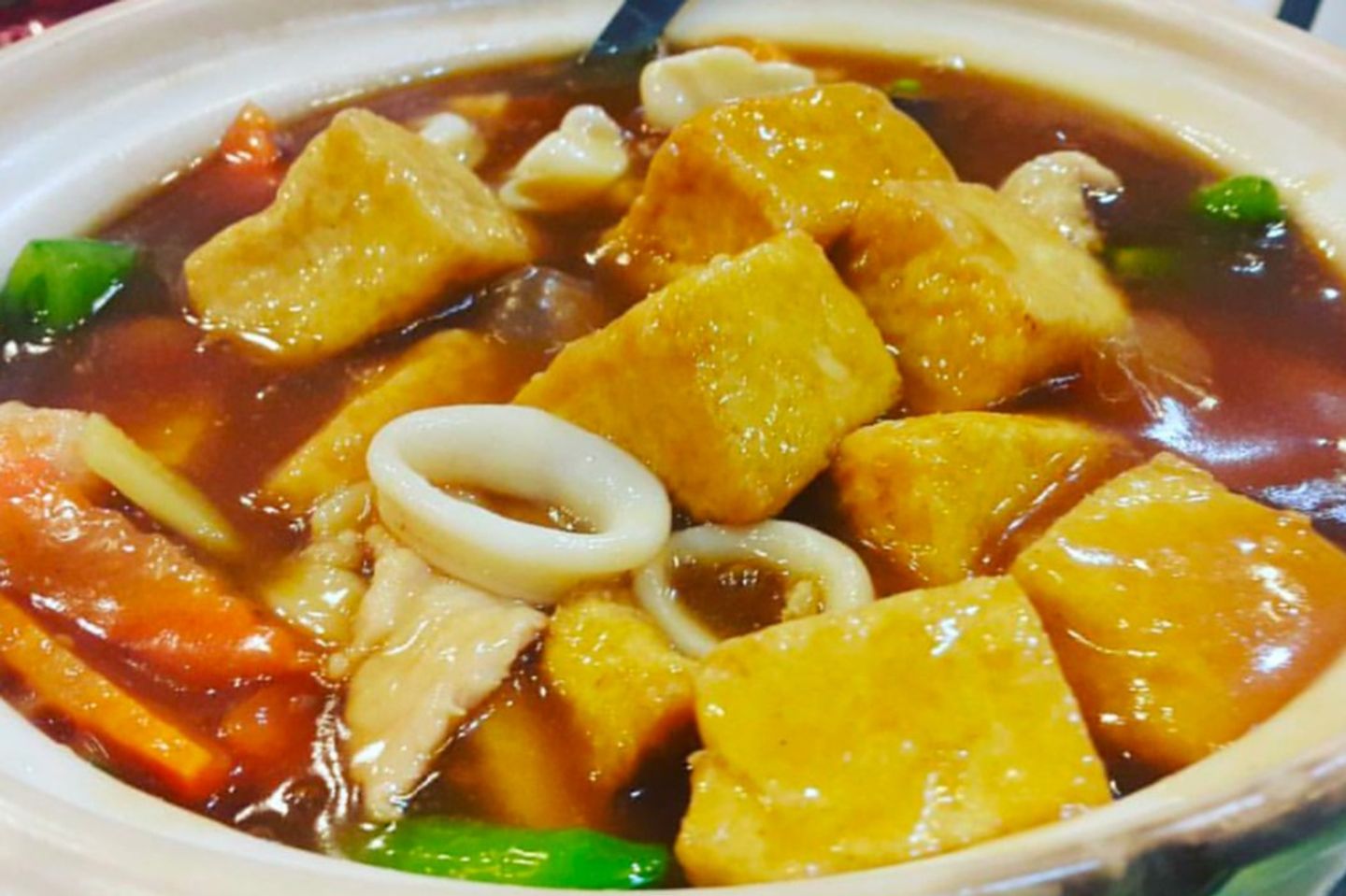Tofu In Gravy With Mix Seafood