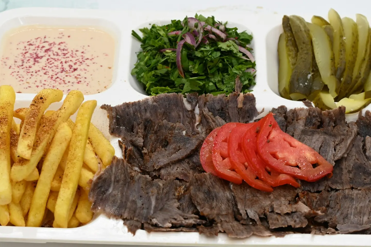 صحن شاورما لحم فرط