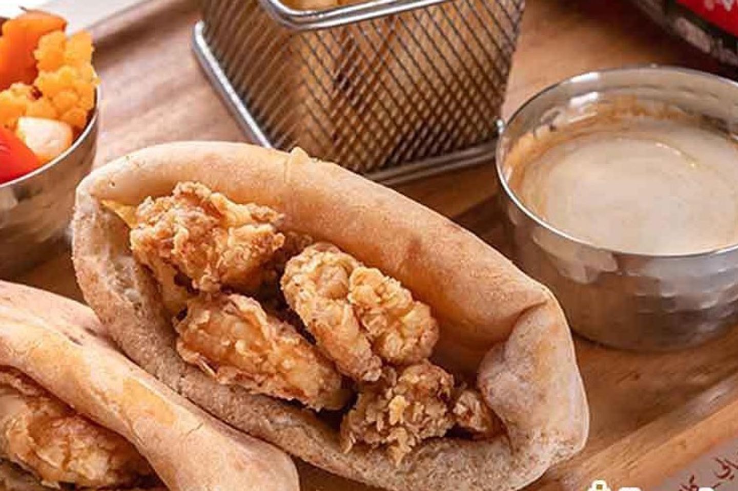 Cairo Nights Sandwich Egyptian Baladi Bread With Shrimp