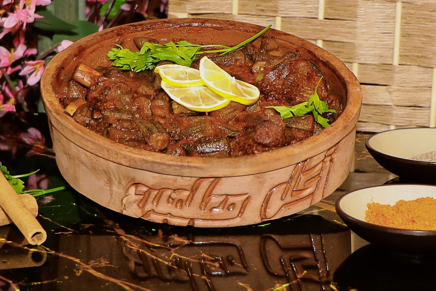 طاجن باميه باللحم