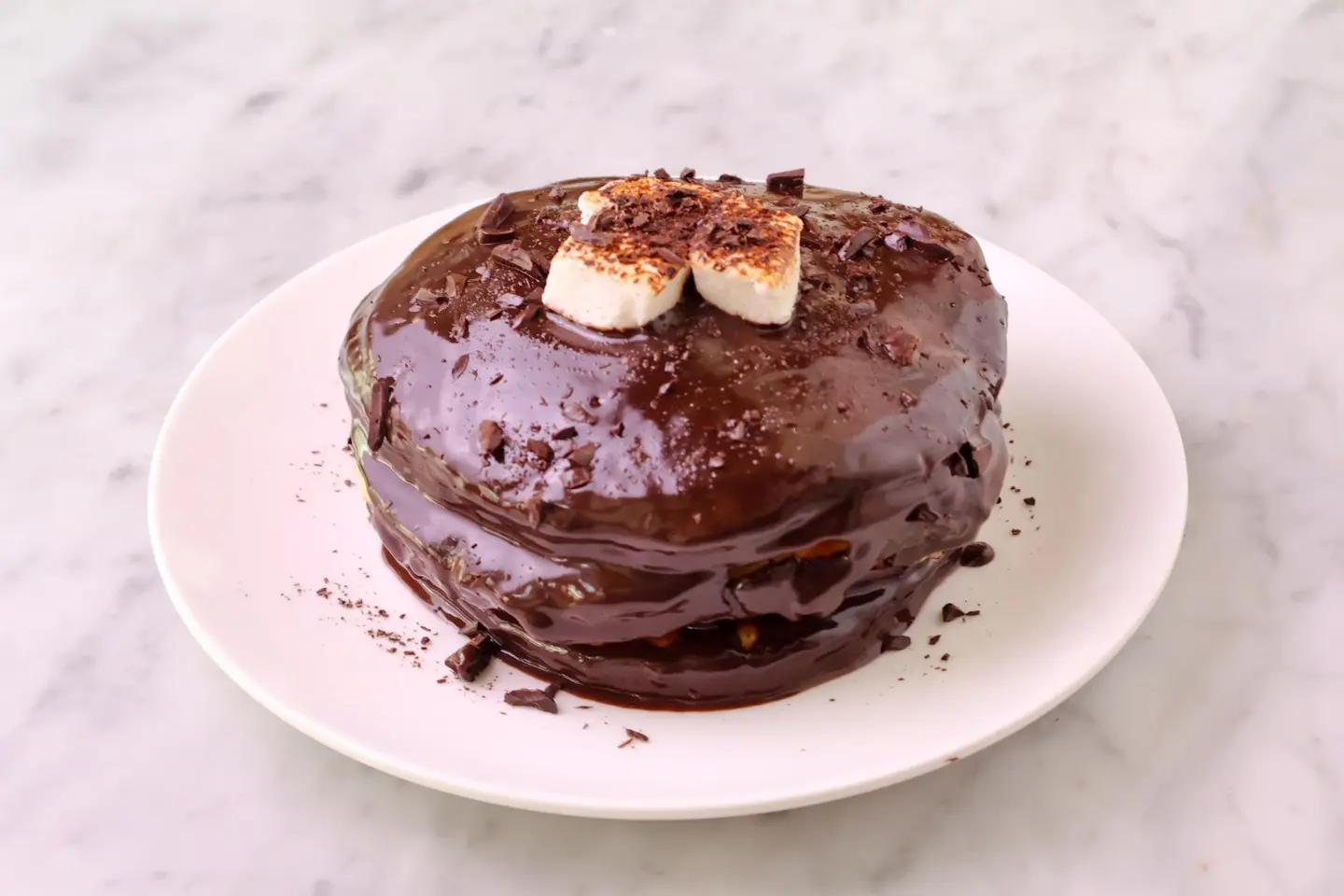 Hot Chocolate With Homemade Marshmallow And Chocolate Sauce
