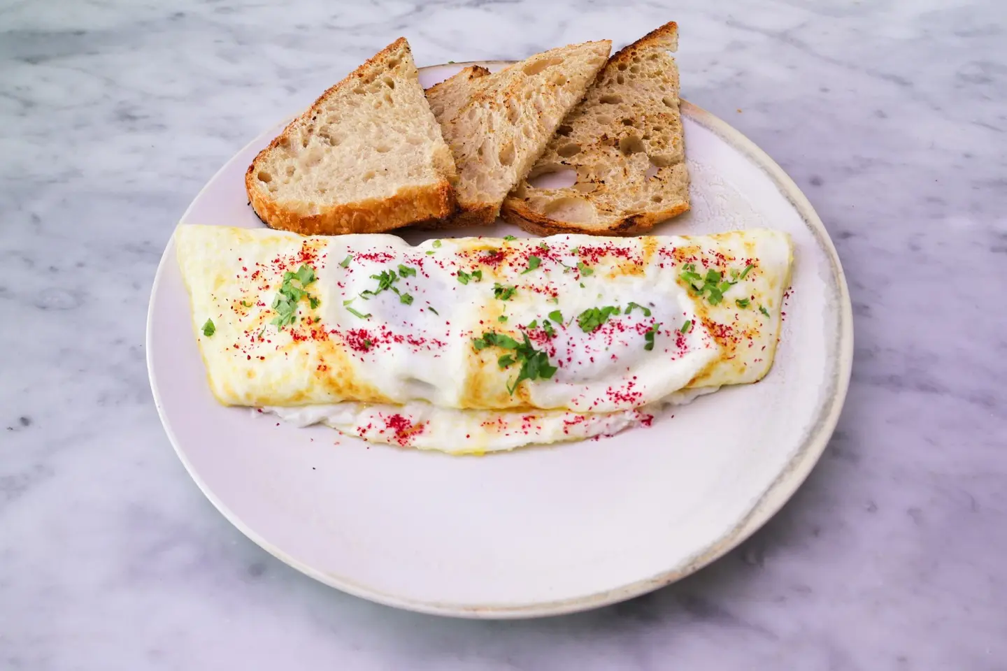 Egg White Omelet Stuffed With Spinach And Mushrooms